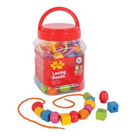 Bigjigs Toys Lesene vrvice perle v kozarcu