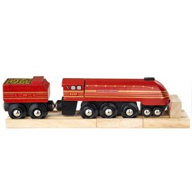 Bigjigs Rail replika lokomotive Duchess of Hamilton + 3 tirnice