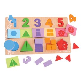 Bigjigs Toys Didaktična tabla Številke, barve, oblike, Bigjigs Toys