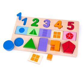 Bigjigs Toys Didaktična tabla Številke, barve, oblike, Bigjigs Toys