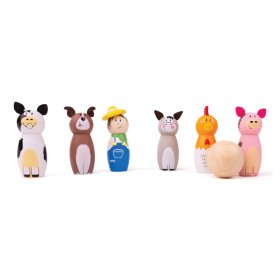 Bigjigs Toys Lesena farma kegljev, Bigjigs Toys