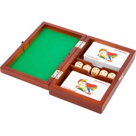 Small Foot Igranje kock in kart v leseni škatli, Small foot by Legler