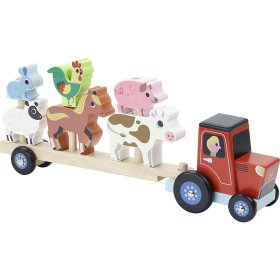 Vilac Lesen traktor s priklopnimi živalmi