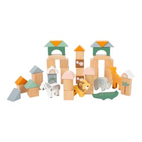 Leseni kocki Small Foot Safari 50 kos, Small foot by Legler