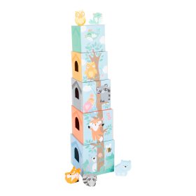 Small Foot Zložljiv stolp pastel z živalmi