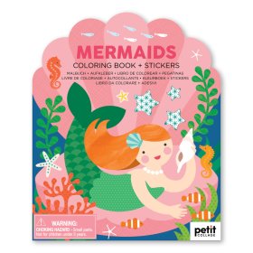 Petit Collage Mermaid pobarvanka z nalepkami, Petit Collage