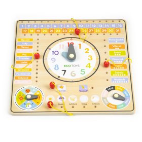 Lesena poučna tabla - koledar, EcoToys