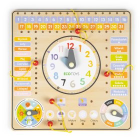 Lesena poučna tabla - koledar, EcoToys
