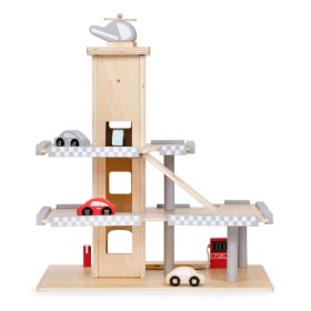 Lesena garaža z dvigalom, EcoToys