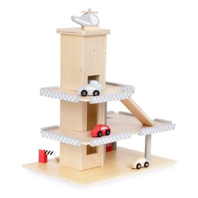 Lesena garaža z dvigalom, EcoToys