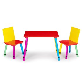 Komplet miza in stoli - barve mavrice, EcoToys