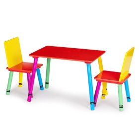 Komplet miza in stoli - barve mavrice, EcoToys