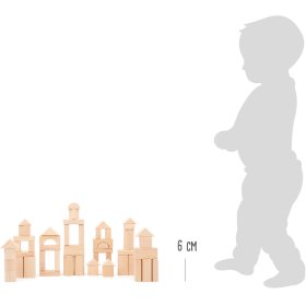Lesene kocke Small Foot 50 kos narav, Small foot by Legler