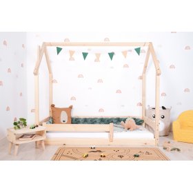 Otroška postelja Montessori Hišica dimnik - lakirana