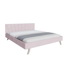 Oblazinjena postelja HEAVEN 140 x 200 cm - Pudrasto roza, FDM