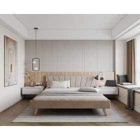 Oblazinjena postelja HEAVEN 140 x 200 cm - Krem, FDM