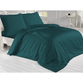 Enobarvna posteljnina iz satena 140x200 cm - Barva petrolej