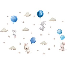 Stenske nalepke - Zajec z baloni