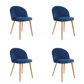 4 x Žametni oblazinjeni stol SJ.075 Modri