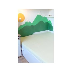 Penasta zaščita za steno za posteljo Mountains - zelena