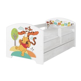 Otroška postelja z pregrado - Medvedek Pu in tiger - dekor norveškega bora, BabyBoo, Winnie the Pooh