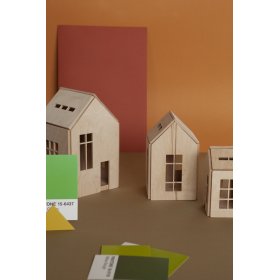 Magnetna lesena hiška Montessori - naravna
