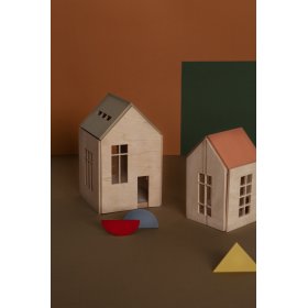 Magnetna lesena hiška Montessori - kaki, OKT