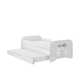 Otroška postelja MIKI 160 x 80 cm - Beli medved