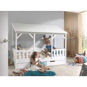 Otroška postelja v obliki hiše Charlotte - bela, VIPACK FURNITURE