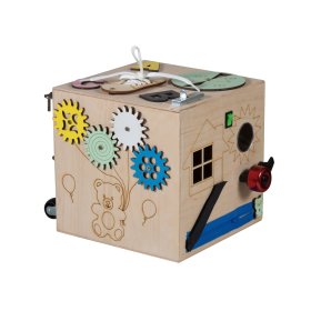 Lesena Montessori kocka - naravna