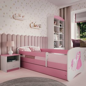 Otroška postelja Ourbaby z ograjo - Princesa s konjem, Ourbaby