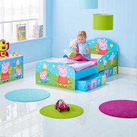 Otroška posteljica Peppa Pig s škatlami za shranjevanje, Moose Toys Ltd 