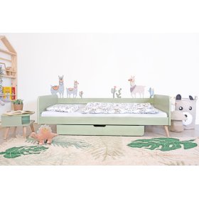 Postelja, ki raste z otrokom Nell 2v1 - pastelno zelena, Ourbaby