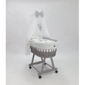 Pletena posteljica z opremo za dojenčka - Ježek, TOLO