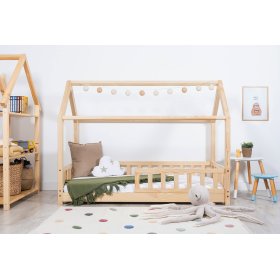 Otroška hiška postelja s pregrado Tea - natural