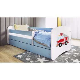 Otroška postelja z ograjo Ourbaby - Gasilsko vozilo - modra, Ourbaby