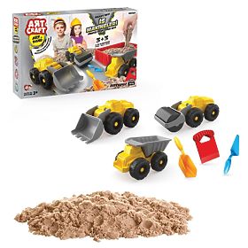 ART CRAFT Set kinetičnega peska s gradbenimi vozili