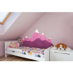 Penasta zaščita za steno za posteljo Mountains - roza, VYLEN