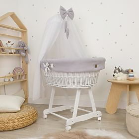 Bela pletena posteljica z opremo za dojenčka - Ježek, Ourbaby®