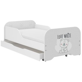 Otroška postelja MIKI 160 x 80 cm - Beli medved, Wooden Toys