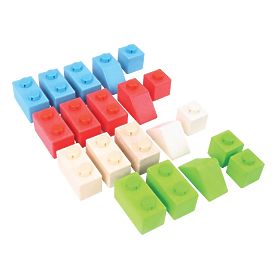 Bigjigs Baby Lesene Povezovalne Kocke Primarni set, Bigjigs Toys