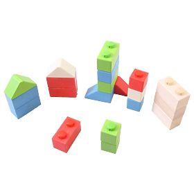 Bigjigs Baby Lesene Povezovalne Kocke Primarni set, Bigjigs Toys