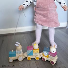 Bigjigs Baby Leseni vlak z živalmi
