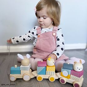 Bigjigs Baby Leseni vlak z živalmi