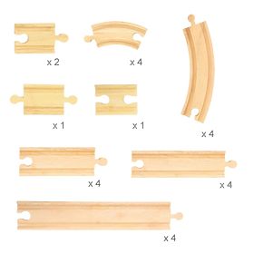 Bigjigs Rail Set lesenih tirnic iz 24 delov