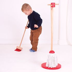 Bigjigs Toys čistilni igralni set rdeč