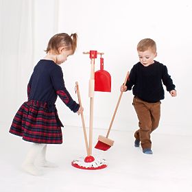 Bigjigs Toys čistilni igralni set rdeč