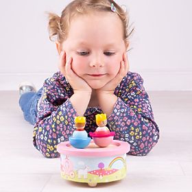 Bigjigs Toys Lesena glasbena skrinjica fantazija