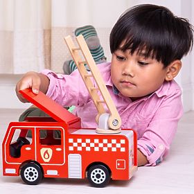 Bigjigs Toys Leseni gasilski avto