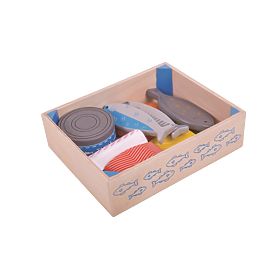 Bigjigs Toys Leseni morski sadeži v škatli, Bigjigs Toys